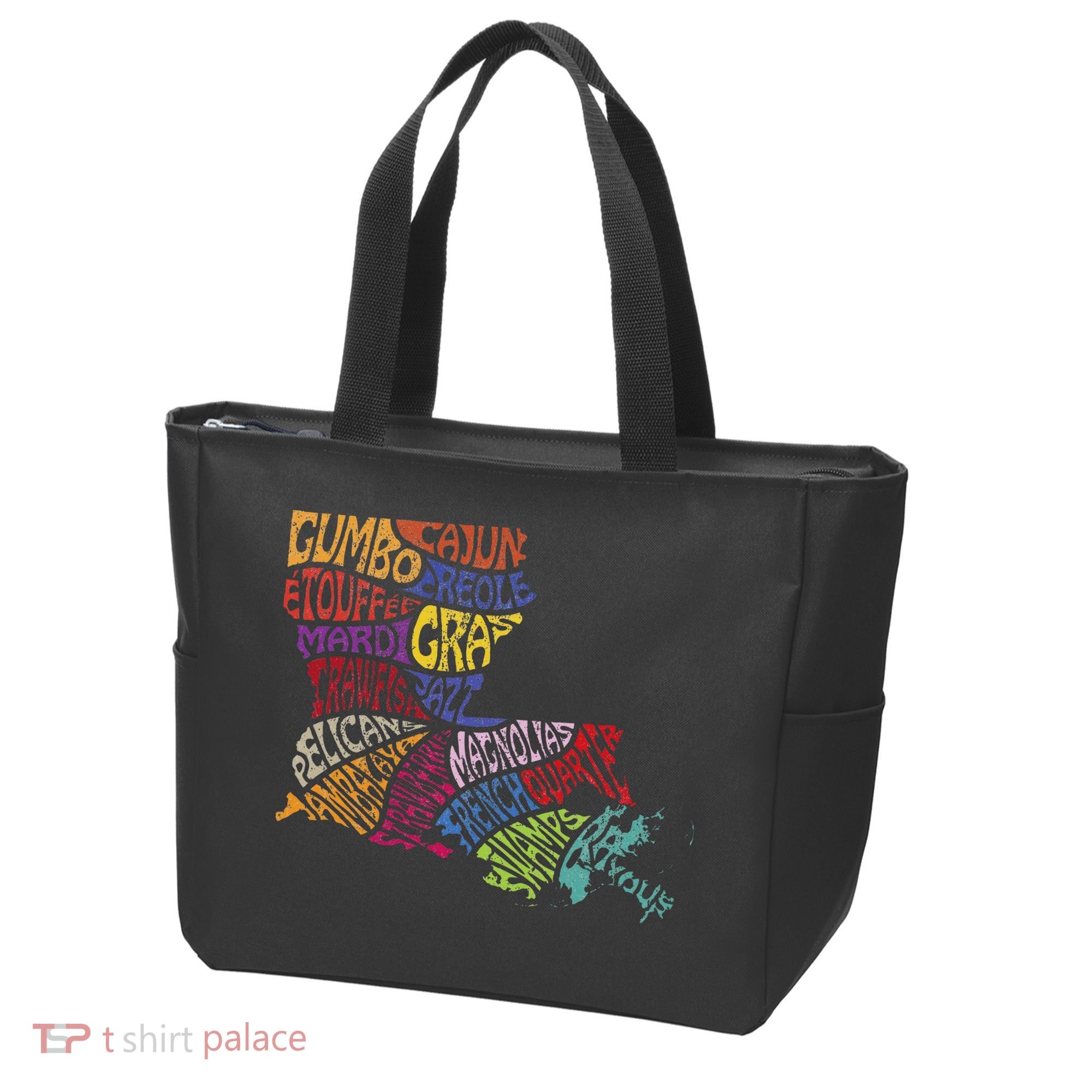 Louisiana State Map Mardi Gras Tote Bag
