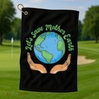 Let's Save Mother Earth Golf Towel thumb 1