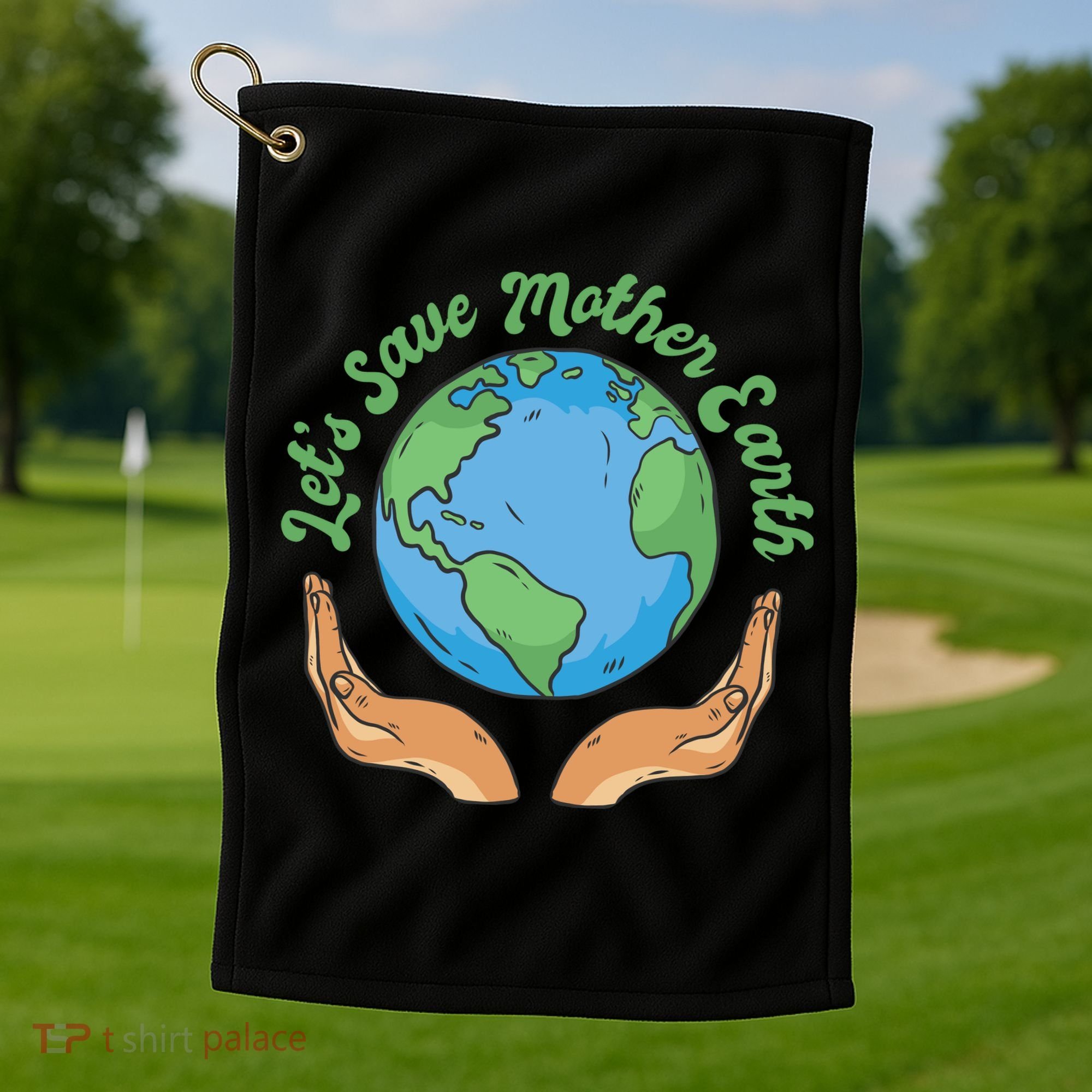Let's Save Mother Earth Golf Towel