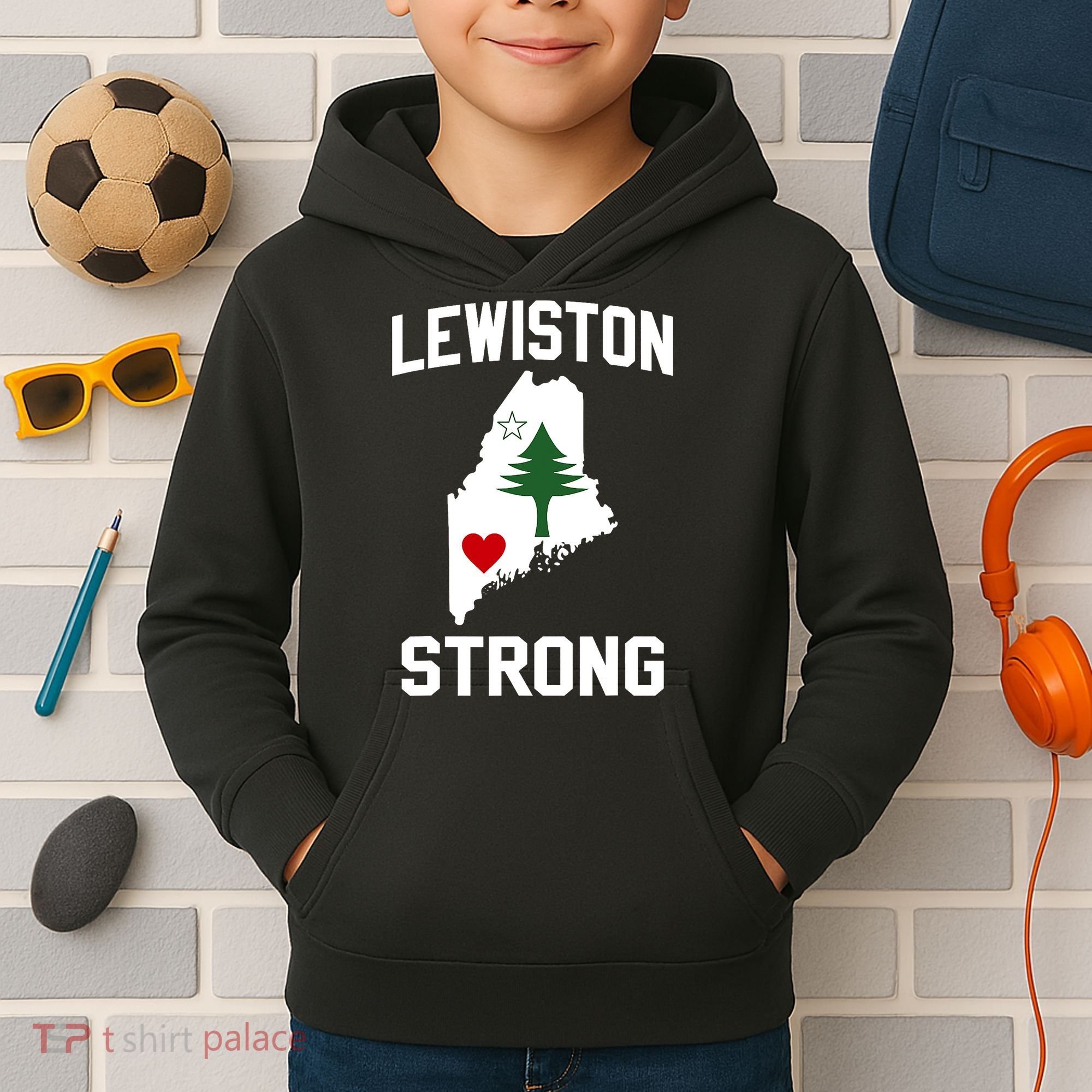 Lewiston Strong Maine Strong Kids Hoodie