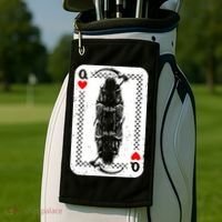 La Santa Muerte Mexico Skeleton Poker Card Death Queens Golf Towel thumb 2