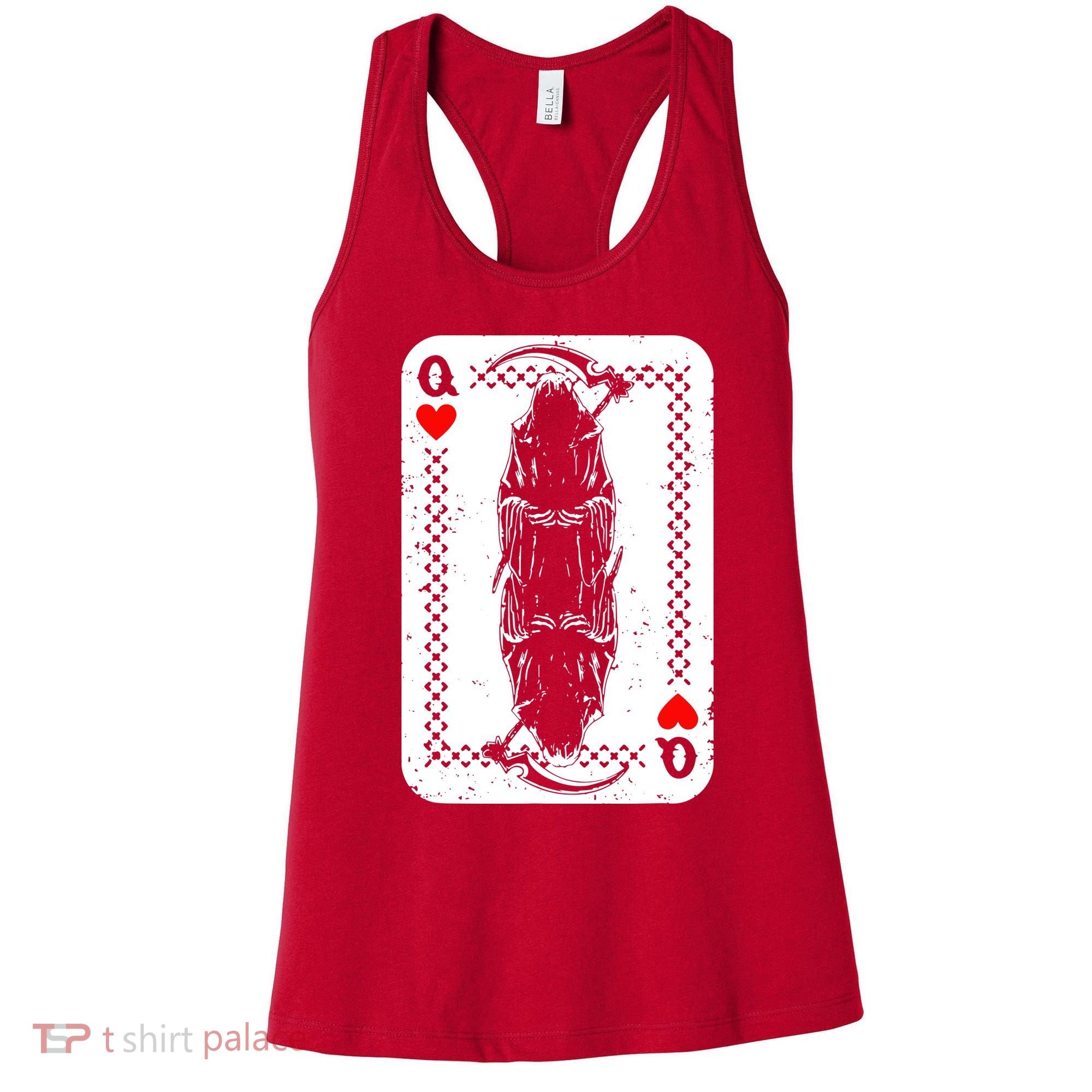 La Santa Muerte Mexico Skeleton Poker Card Death Queens Women's Tank Top