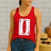 La Santa Muerte Mexico Skeleton Poker Card Death Queens Women's Tank Top thumb 2