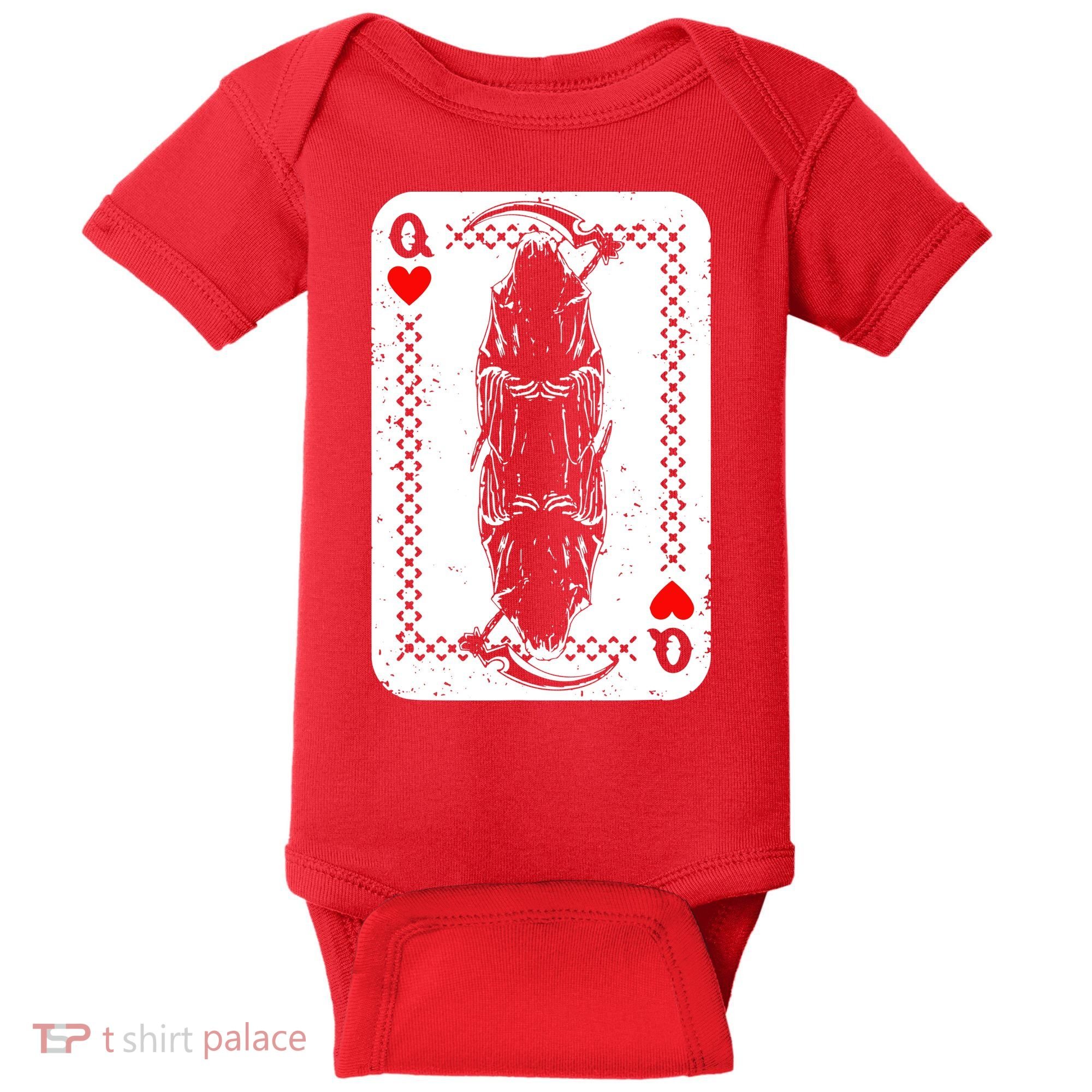 La Santa Muerte Mexico Skeleton Poker Card Death Queens Baby Bodysuit