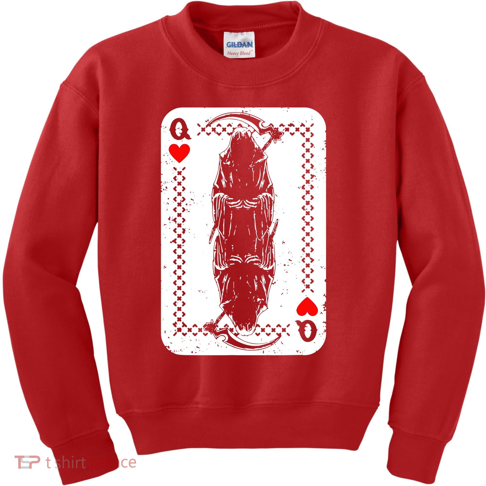 La Santa Muerte Mexico Skeleton Poker Card Death Queens Kids Sweatshirt