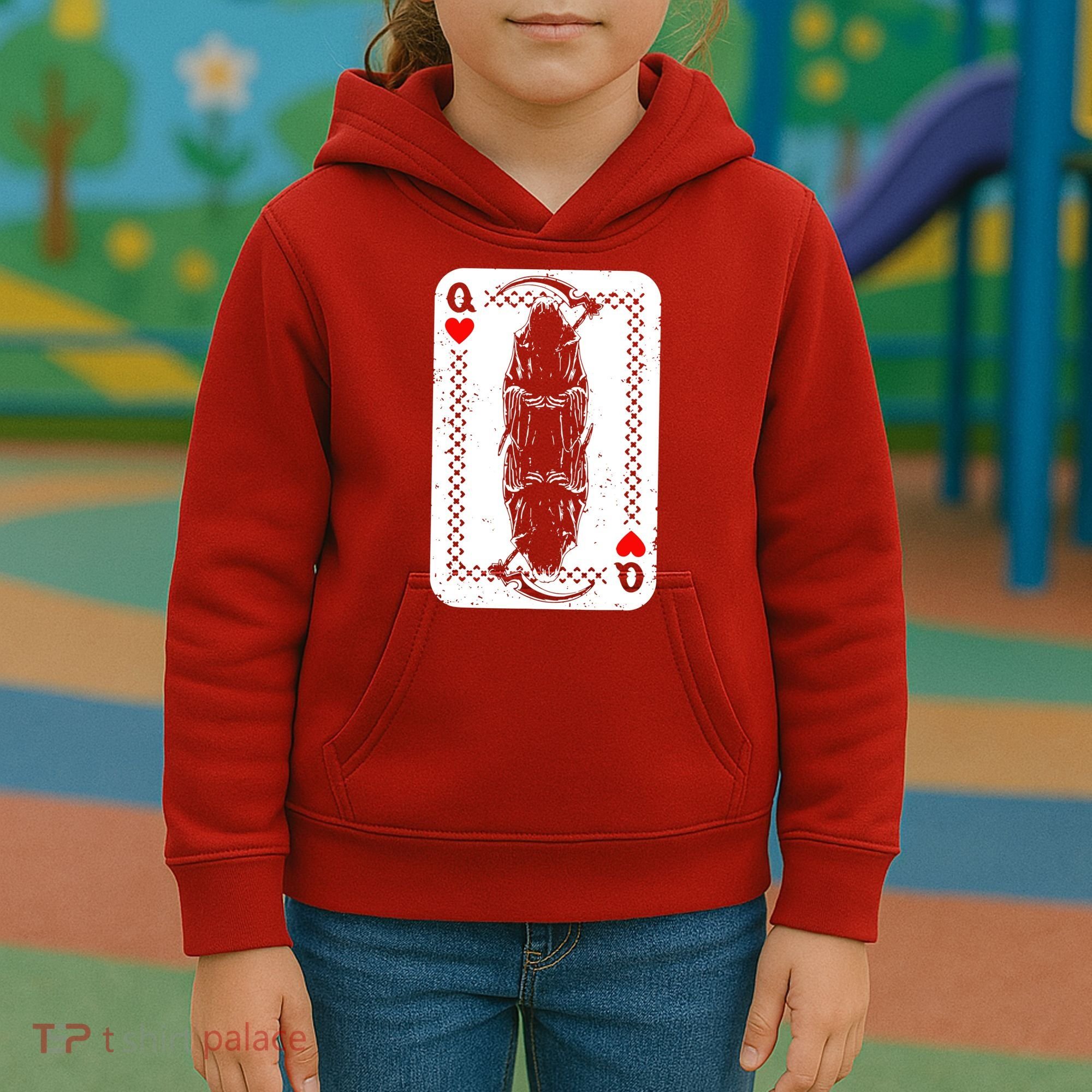 La Santa Muerte Mexico Skeleton Poker Card Death Queens Kids Hoodie