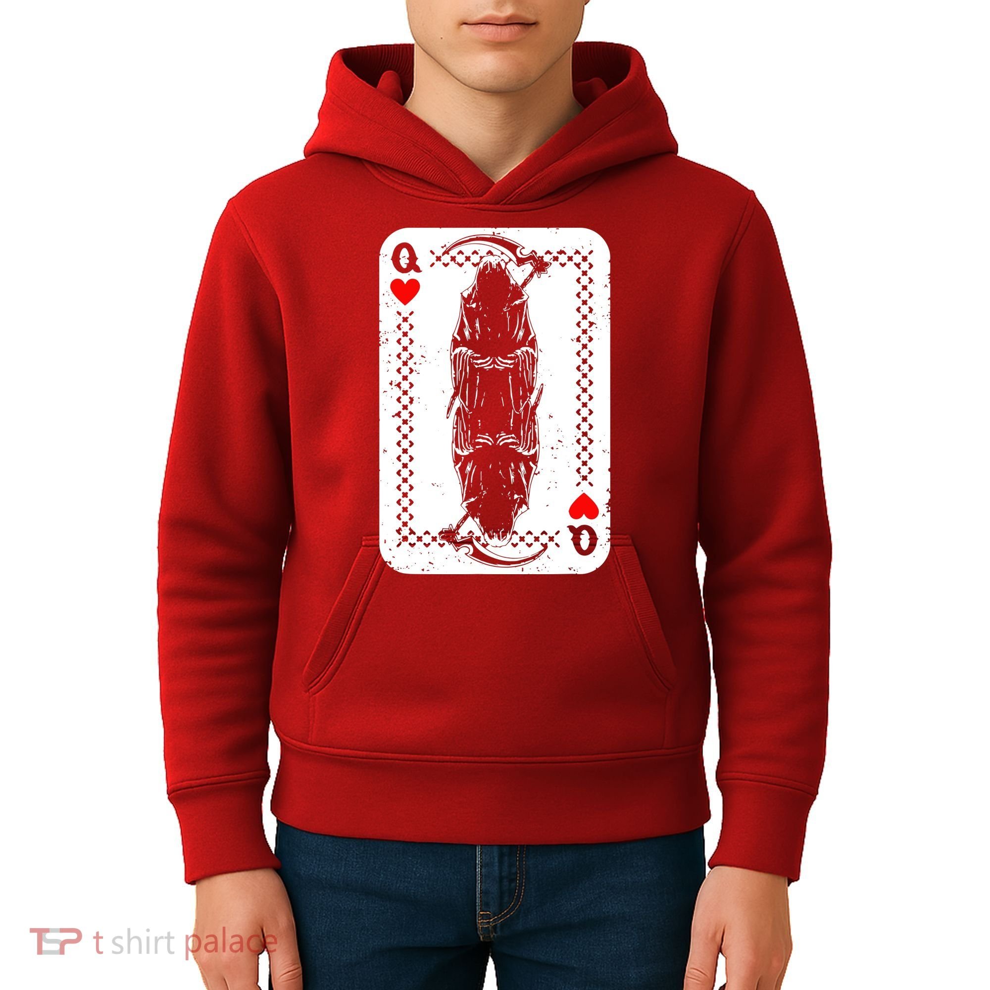 La Santa Muerte Mexico Skeleton Poker Card Death Queens Kids Hoodie