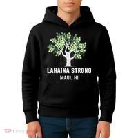 Lahaina Strong Maui Hawaii Old Banyan Tree Kids Hoodie thumb 4