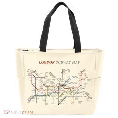 London S.U.B.W.A.Y Map Metro Underground Tote Bag