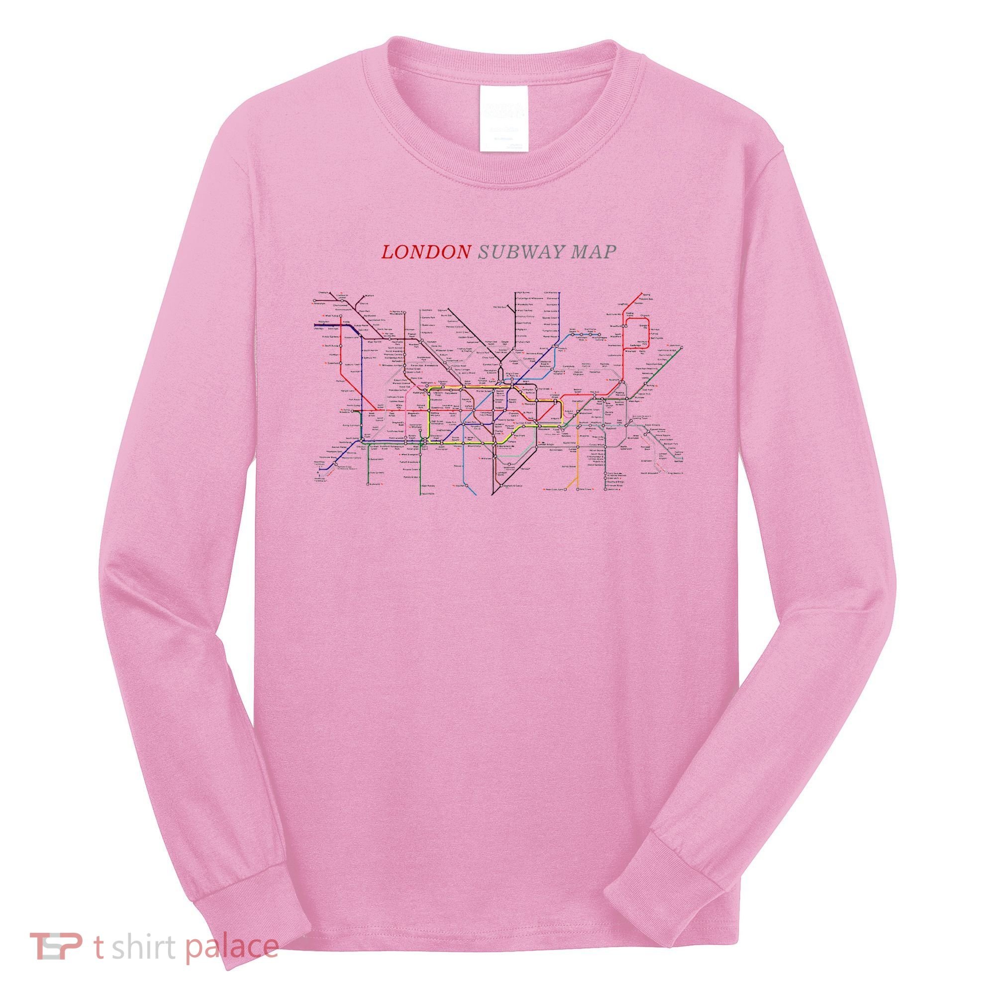 London S.U.B.W.A.Y Map Metro Underground Long Sleeve Shirt