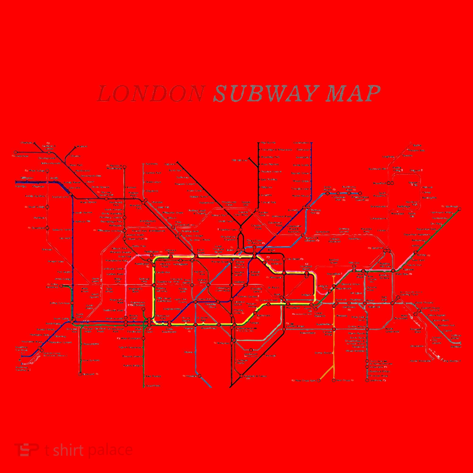 London S.U.B.W.A.Y Map Metro Underground Santa Hat