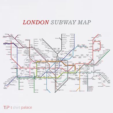 London S.U.B.W.A.Y Map Metro Underground Tall T-Shirt