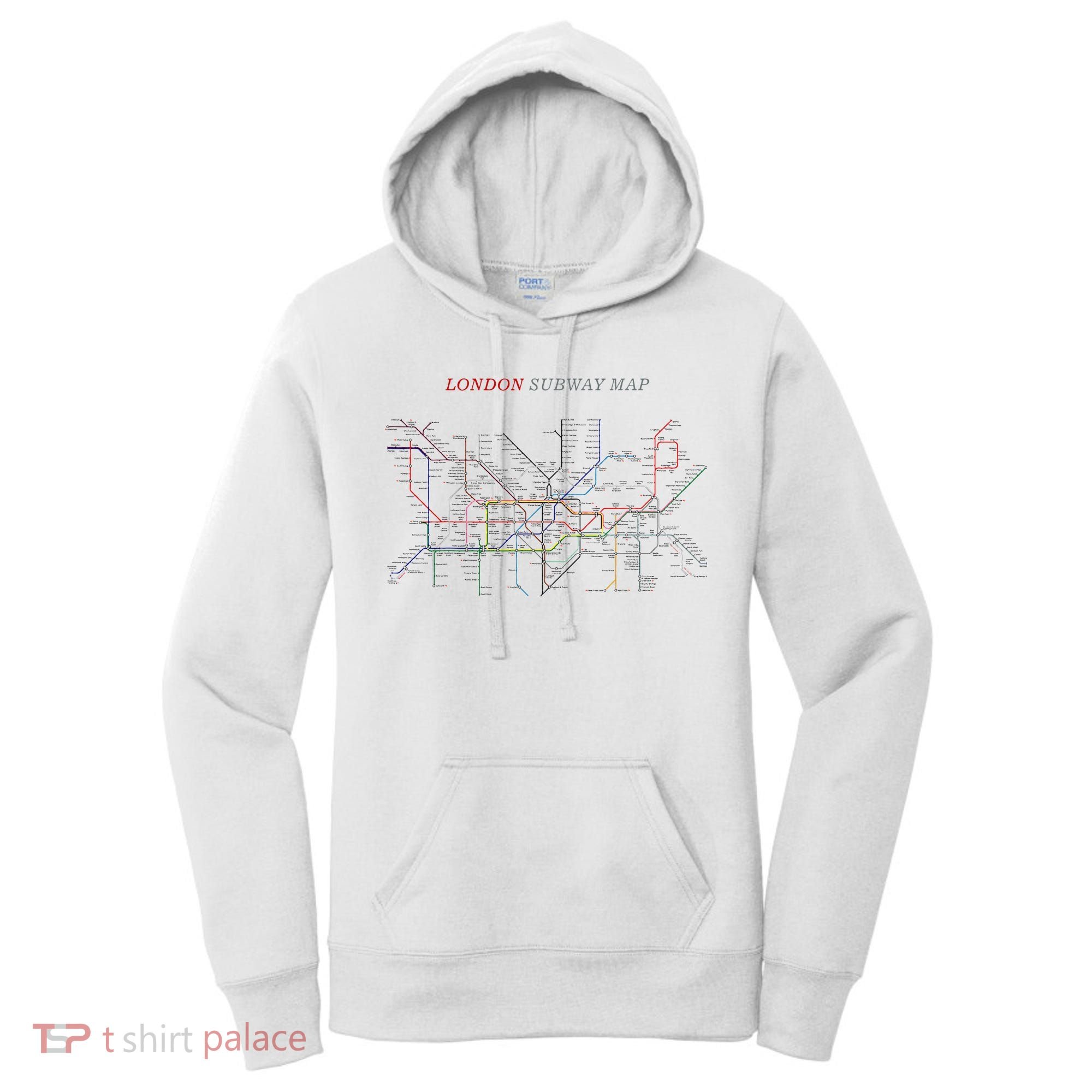 London S.U.B.W.A.Y Map Metro Underground Women's Hoodie