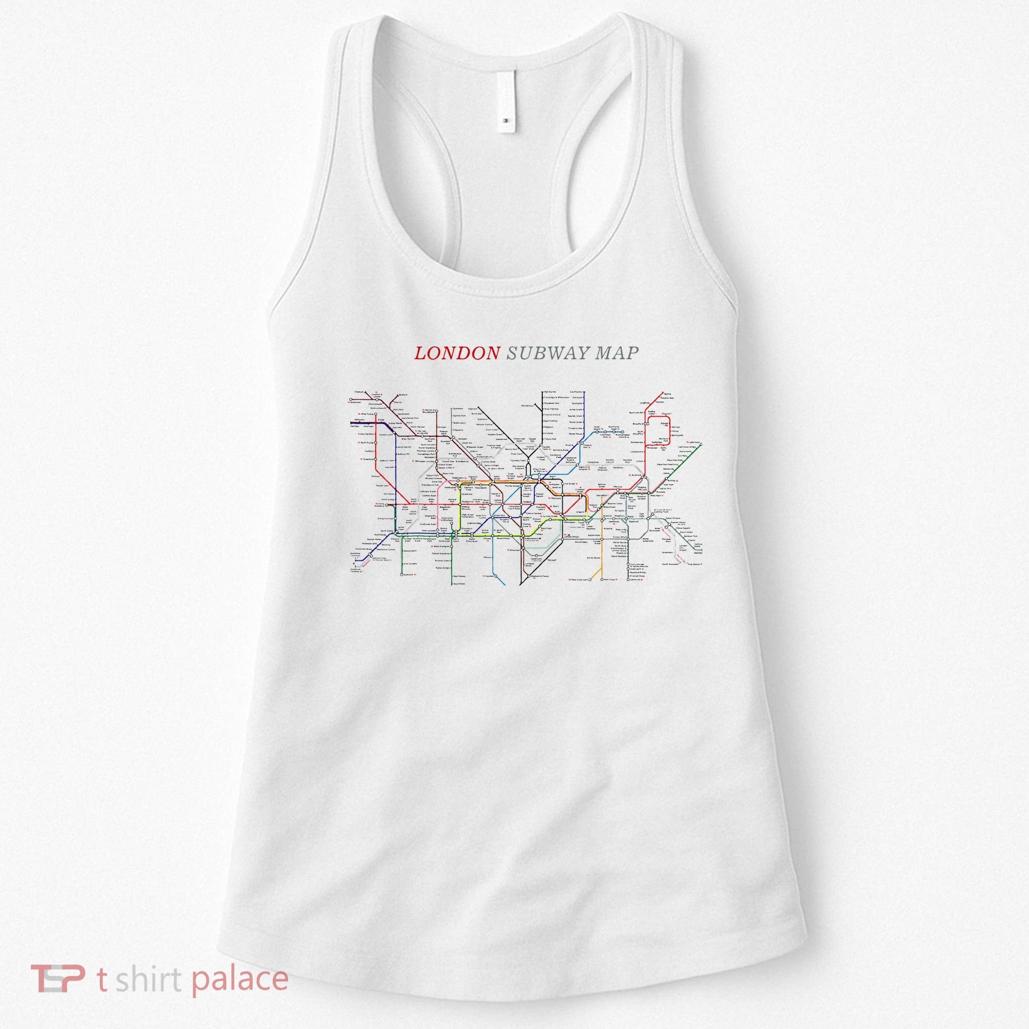 London S.U.B.W.A.Y Map Metro Underground Women's Tank Top
