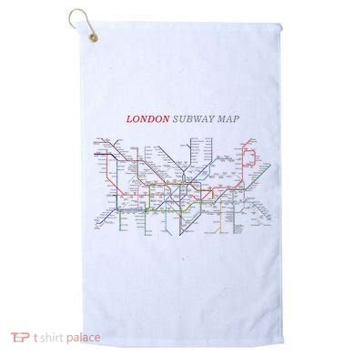 London S.U.B.W.A.Y Map Metro Underground Golf Towel