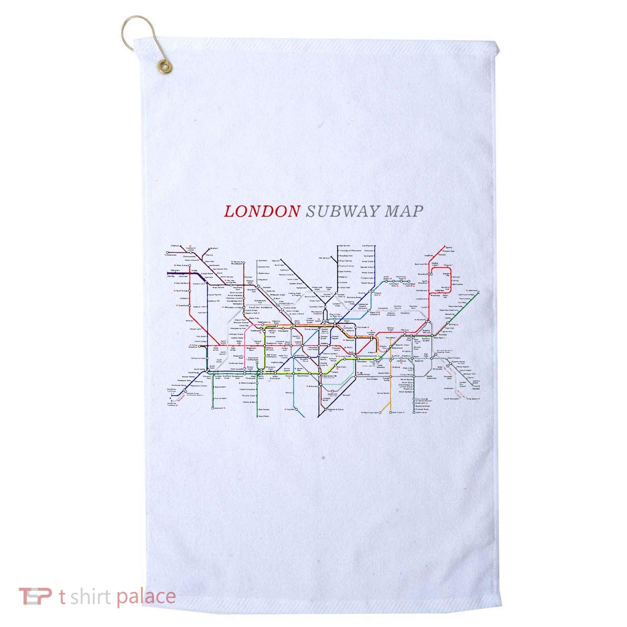 London S.U.B.W.A.Y Map Metro Underground Golf Towel