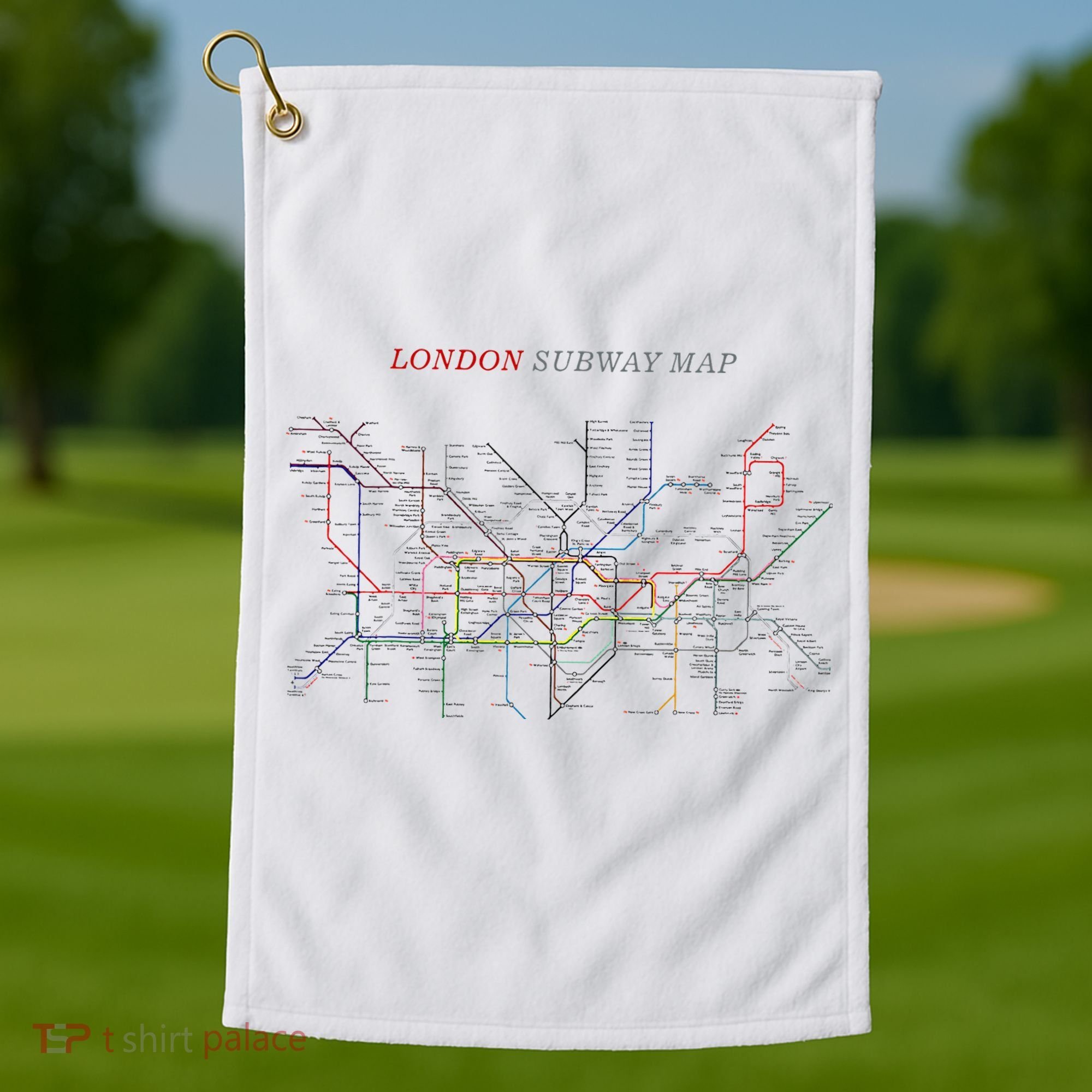 London S.U.B.W.A.Y Map Metro Underground Golf Towel