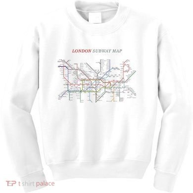 London S.U.B.W.A.Y Map Metro Underground Kids Sweatshirt