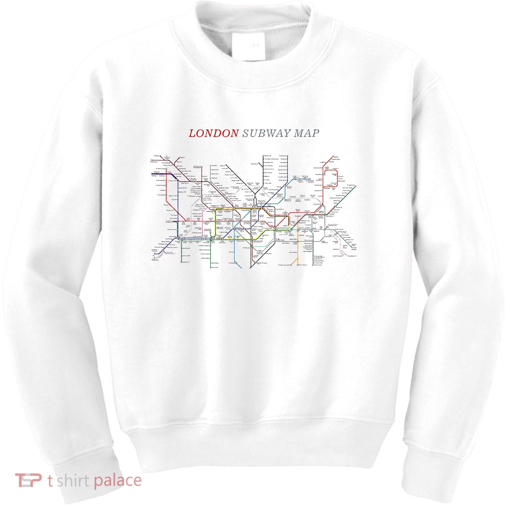 London S.U.B.W.A.Y Map Metro Underground Kids Sweatshirt