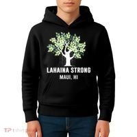 Lahaina Strong Maui Hawaii Old Banyan Tree Kids Hoodie thumb 4