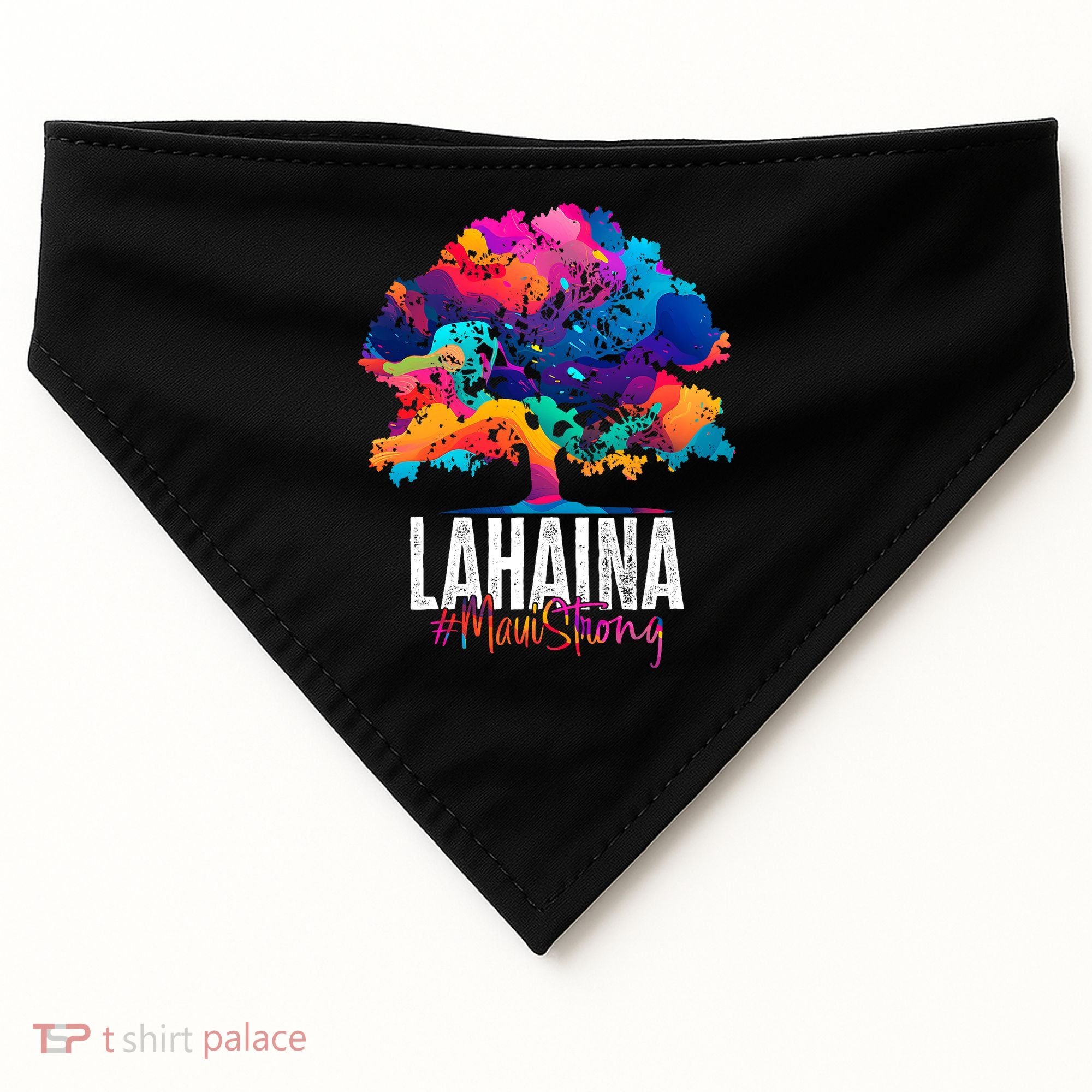 Lahaina Strong Maui Hawaii Old Banyan Tree USA-Made Doggie Bandana