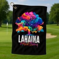 Lahaina Strong Maui Hawaii Old Banyan Tree Golf Towel thumb 1