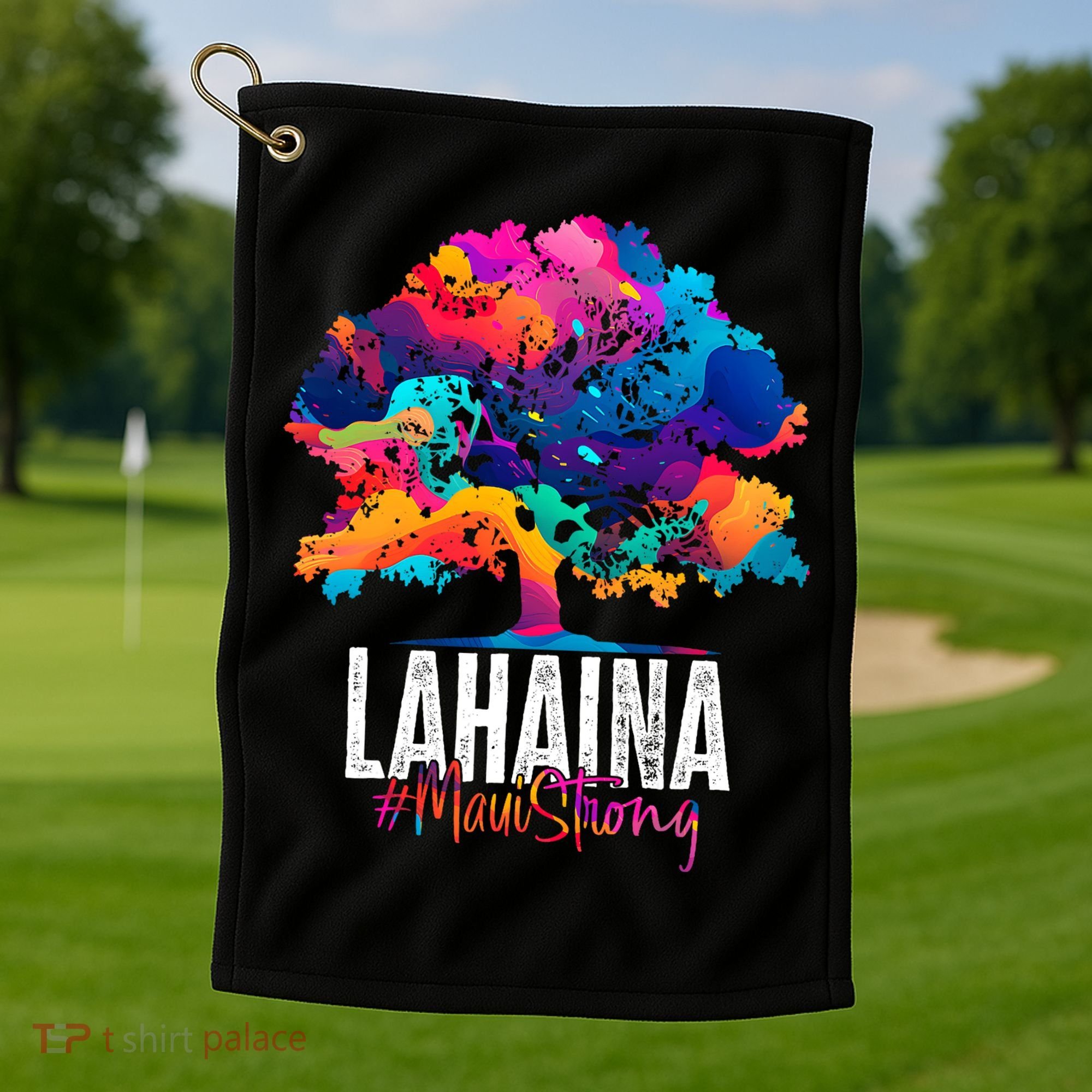 Lahaina Strong Maui Hawaii Old Banyan Tree Golf Towel