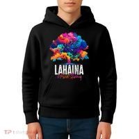 Lahaina Strong Maui Hawaii Old Banyan Tree Kids Hoodie thumb 4