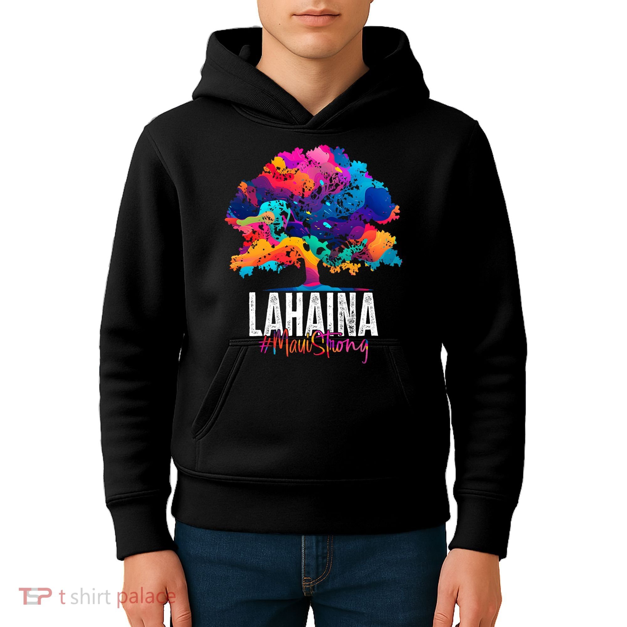 Lahaina Strong Maui Hawaii Old Banyan Tree Kids Hoodie