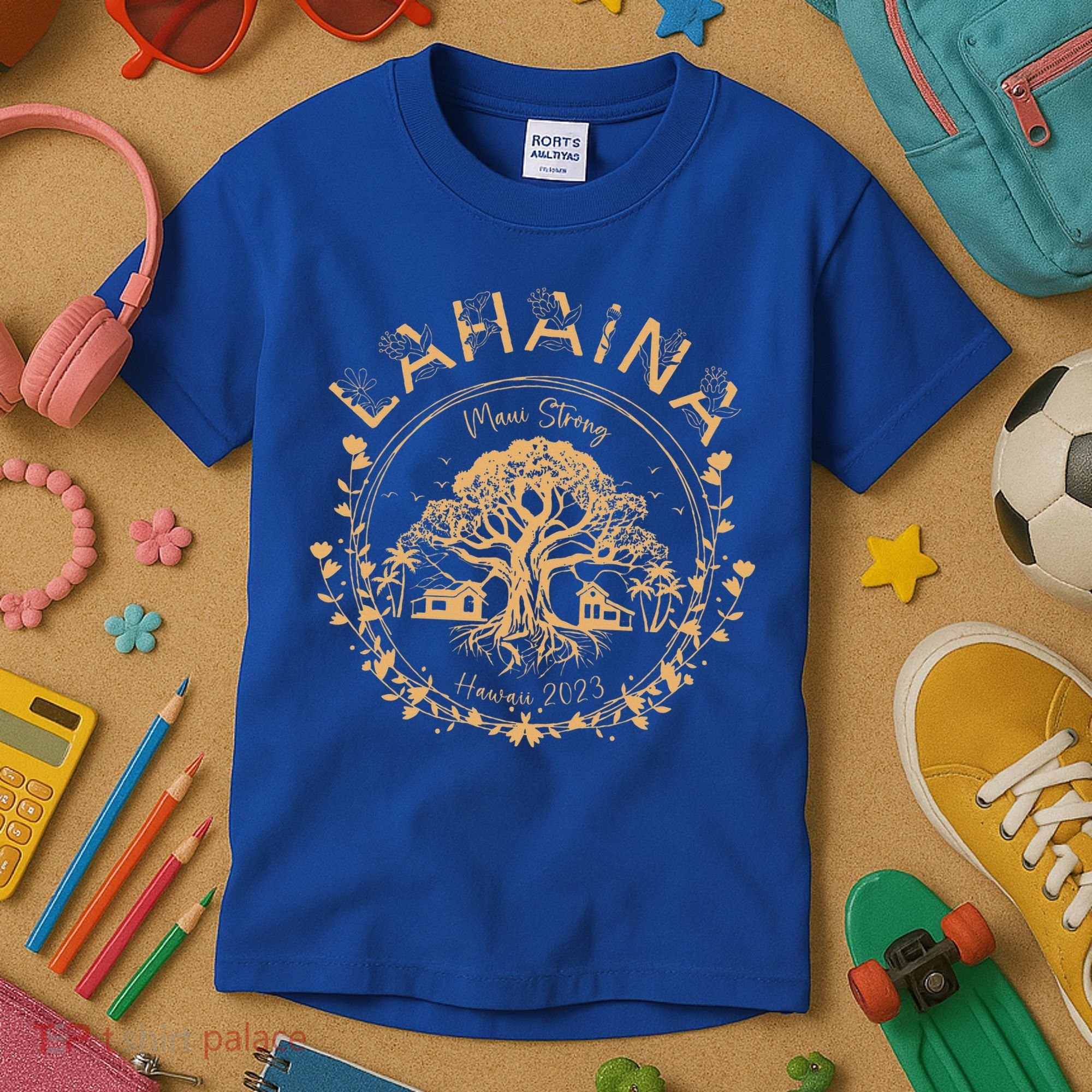 Lahaina Strong Maui Hawaii Old Banyan Tree saving squad Kids T-Shirt
