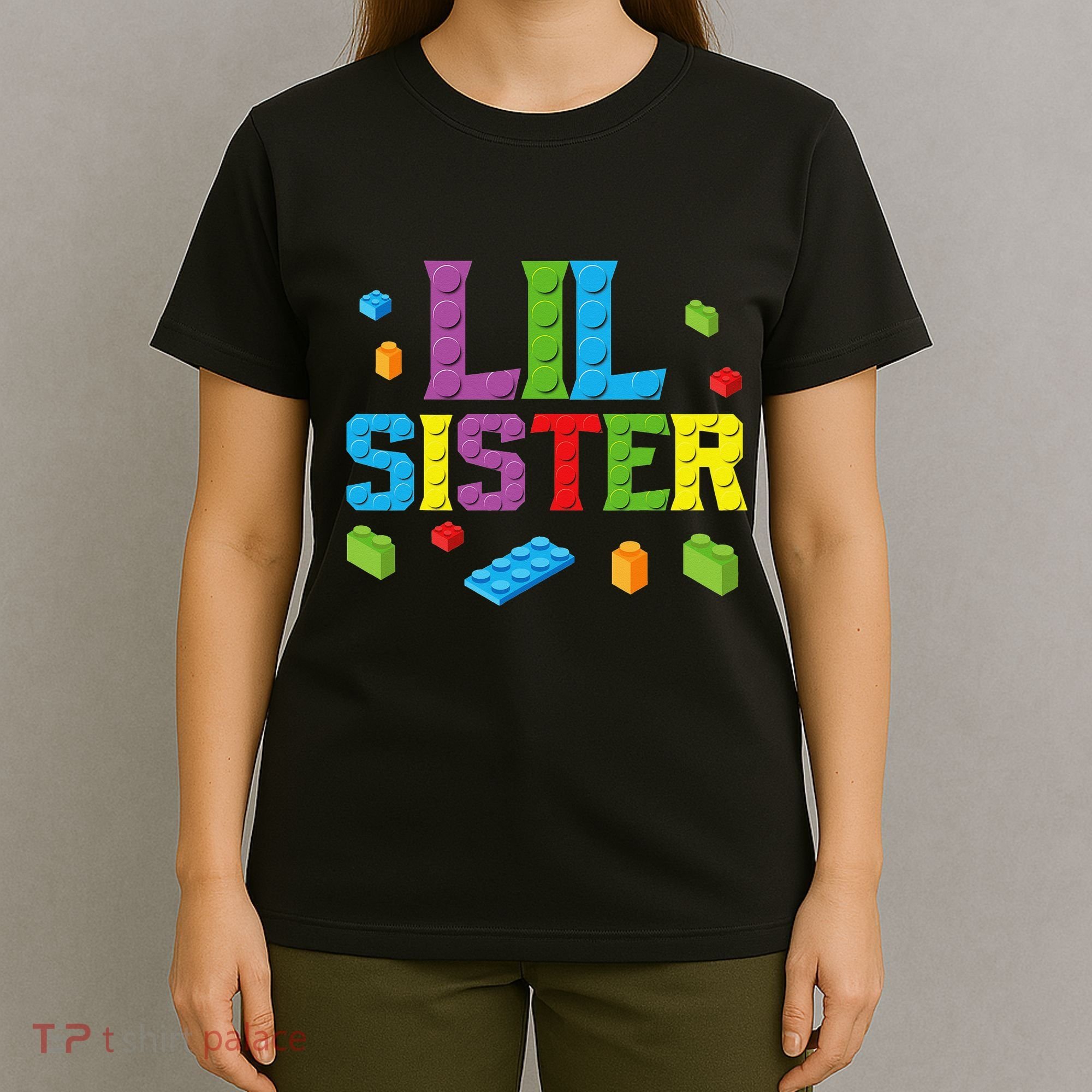 Lil Sister Master Builder Building Bricks Blocks Family Set T-Shirt