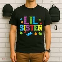 Lil Sister Master Builder Building Bricks Blocks Family Set T-Shirt thumb 6