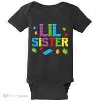 Lil Sister Master Builder Building Bricks Blocks Family Set Baby Bodysuit thumb 0