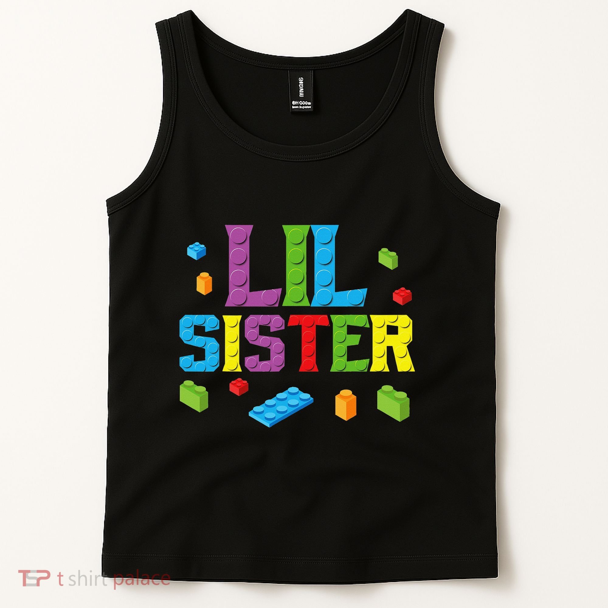 Lil Sister Master Builder Building Bricks Blocks Family Set Tank Top