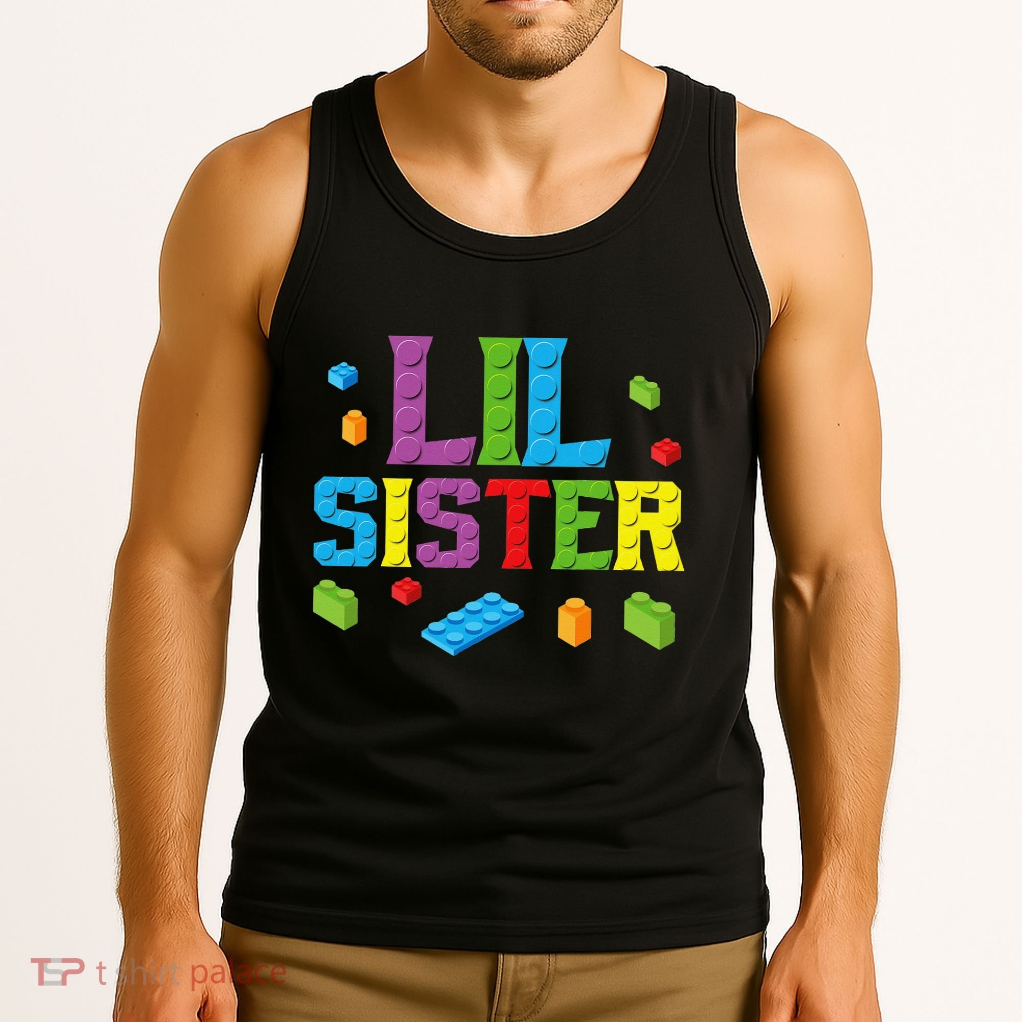 Lil Sister Master Builder Building Bricks Blocks Family Set Tank Top