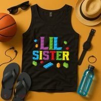 Lil Sister Master Builder Building Bricks Blocks Family Set Tank Top thumb 4