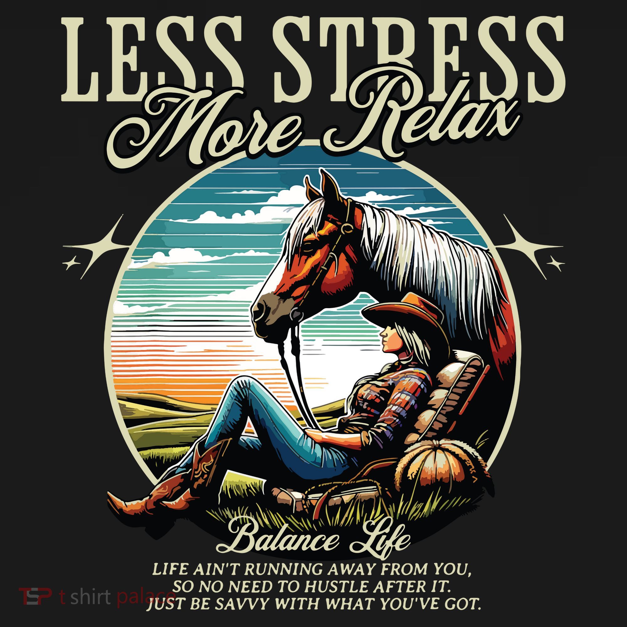 Less Stress More Relax Cowgirl Women's Hoodie