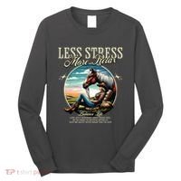 Less Stress More Relax Cowgirl Long Sleeve Shirt thumb 0