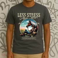 Less Stress More Relax Cowgirl T-Shirt thumb 3