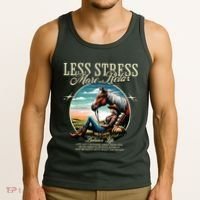 Less Stress More Relax Cowgirl Tank Top thumb 3