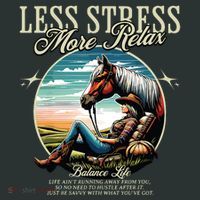 Less Stress More Relax Cowgirl Kids Long Sleeve Shirt thumb 2
