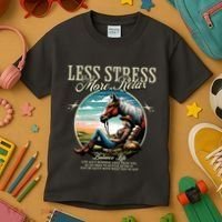Less Stress More Relax Cowgirl Kids T-Shirt thumb 3