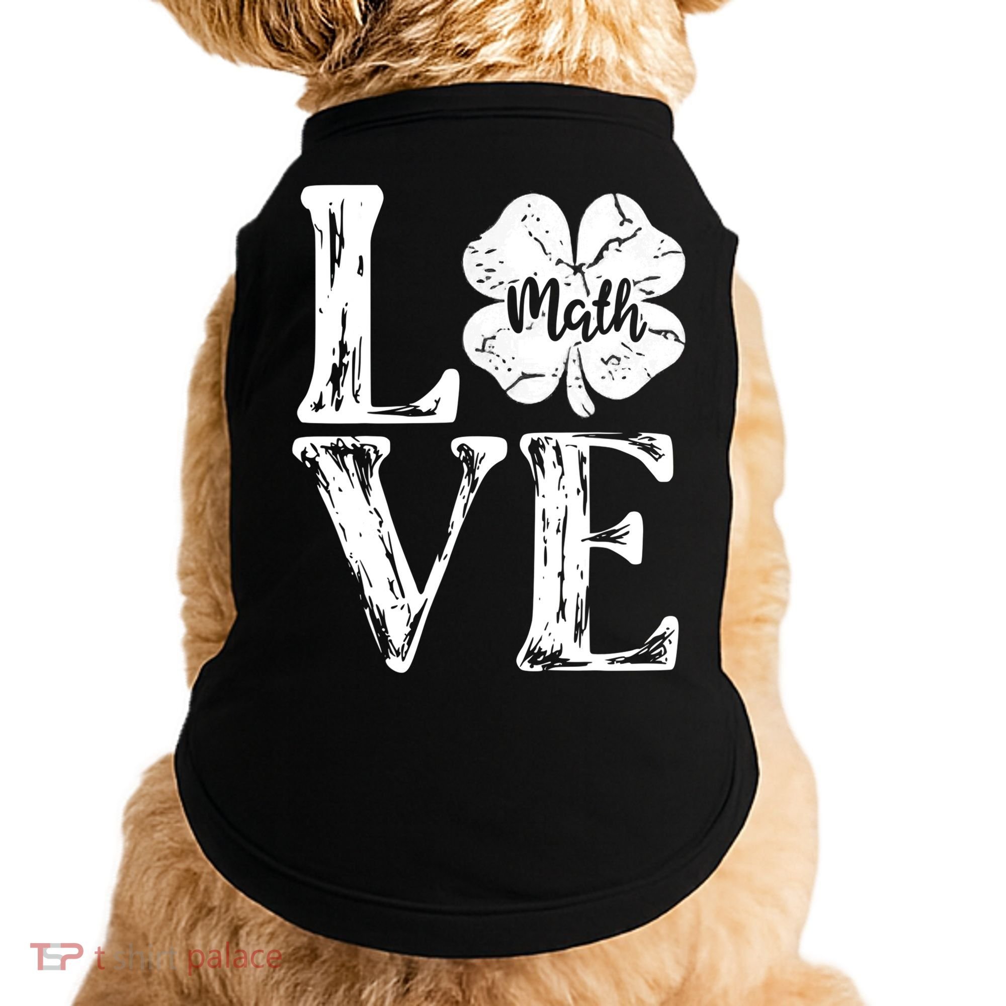 Love Shamrock Math Teacher St Patricks Day Doggie Tank