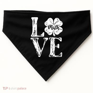 Love Shamrock Math Teacher St Patricks Day USA-Made Doggie Bandana