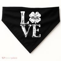 Love Shamrock Math Teacher St Patricks Day USA-Made Doggie Bandana thumb 0