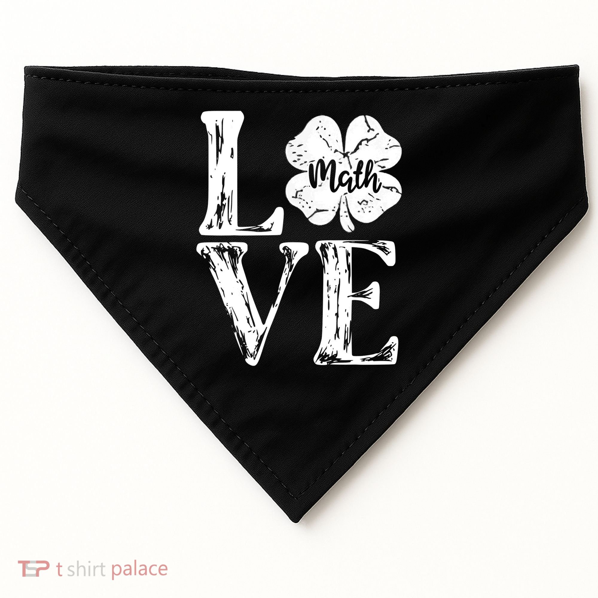 Love Shamrock Math Teacher St Patricks Day USA-Made Doggie Bandana