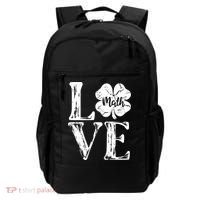 Love Shamrock Math Teacher St Patricks Day Backpack thumb 0