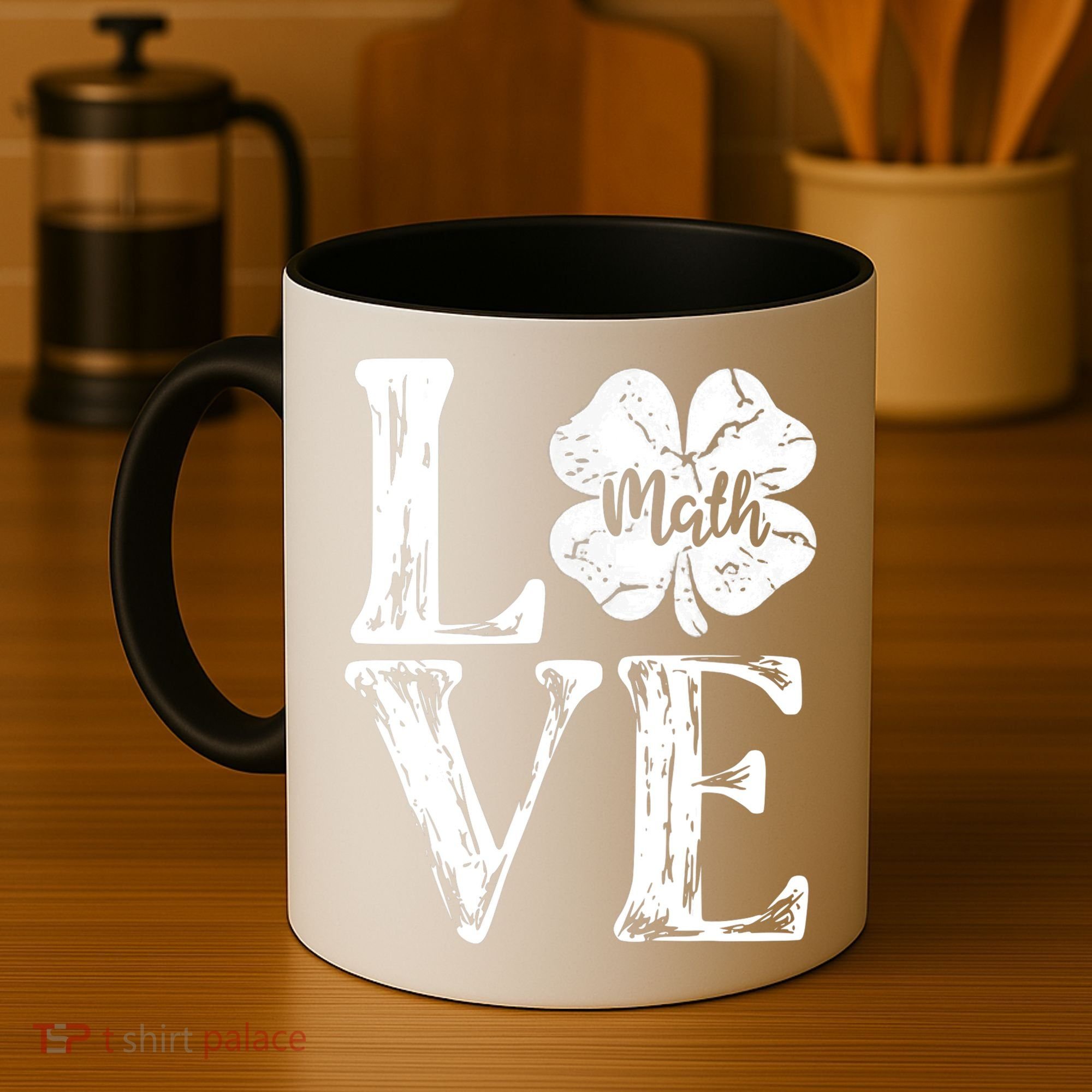 Love Shamrock Math Teacher St Patricks Day Coffee Mug
