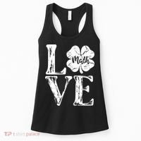Love Shamrock Math Teacher St Patricks Day Women's Tank Top thumb 0