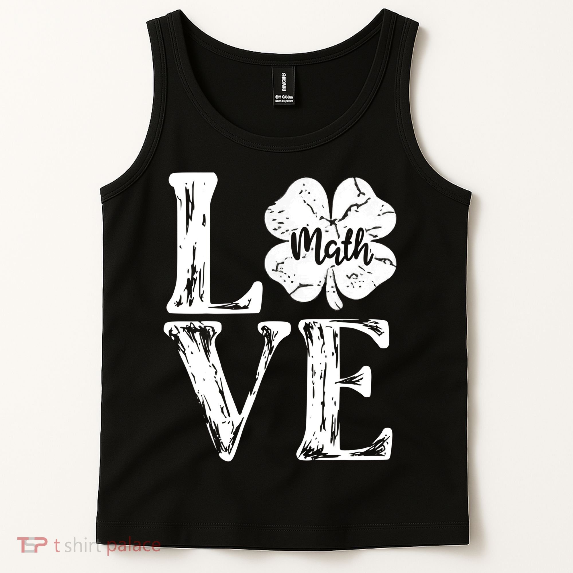 Love Shamrock Math Teacher St Patricks Day Tank Top